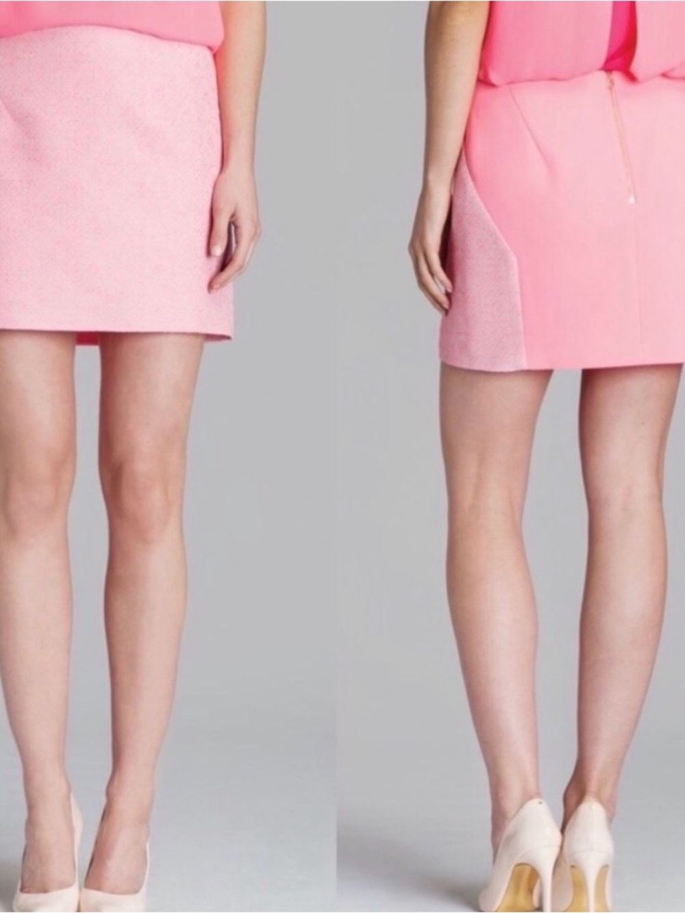 Ted Baker Pink Textured Mini Skirt